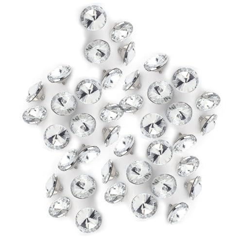 Ejoyous 50 Stück Kristall Diamante Knöpfe, 20mm Runde Kristallknöpfe Tuftingknöpfe Polsterknöpfe zum Nähen für Kleidung Sofa Polster Kopfteil Deko von Ejoyous