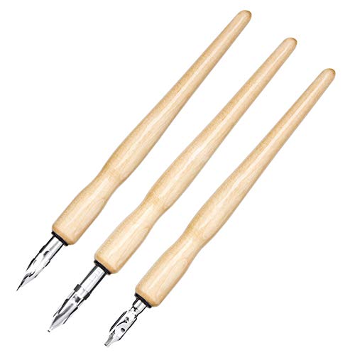 Ejoyous Comic -Stift -Set, Einfache Tippwechsel, Vielseitiger Gebrauch, Komplettes Set mit Holzständer, Edelstahlnibs und Tinte für Anfänger und Kalligraphieliebhaber (Wie gezeigt) von Ejoyous