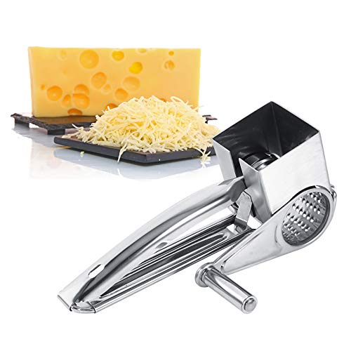 Ejoyous Käsereibe Trommelreibe mit Kurbel, Parmesanreibe Profi Küchenreibe Reibe Edelstahl für Gemüse Kartoffeln Karotten Multireibe Manuell Cheese Grater Parmesanmühle von Ejoyous