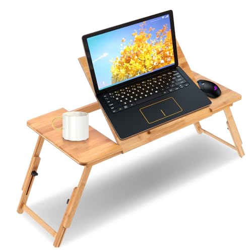 Ejoyous Laptoptisch Bambus, Betttablet Höhenverstellbar klappbarer Notebooktisch Betttisch Lapdesks mit Schublade für Lesen oder Frühstück und Zeichentisch fürs Bett Ejoyous Laptoptisch Bambus, Betttablet Höhenverstellbar klappbarer Notebooktisch Betttisch Lapdesks mit Schublade für Lesen oder Frühstück und Zeichentisch fürs Bett von Ejoyous
