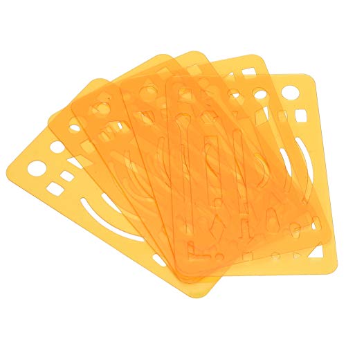 Ejoyous Radiergummi-Schutz, 10 Stück, 27 Löcher, Radiergummi-Schutz, Vorlage Zum Zeichnen, Mehrzweck-Konstruktionszeichnungsvorlage, Musterlineal für Mechanisches Zeichnen (ORANGE) von Ejoyous