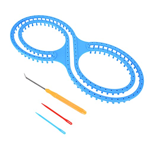 Ejoyous Strickrahmen, Strickmaschine Heimnähwerkzeuge, 8 Formen blau Kunststoff Strickrahmen komplette Werkzeuge Strickset Knitting Machine für Schals Mützen Socken Tücher und Decken von Ejoyous