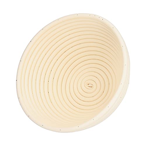 Gärkörbchen Rund, Gärkorb Set Proof Korb Peddigrohr Proofing Basket Brotkörbchen Brotform für Brot Backen Fasst Teig Brotform Obstkorb Rattan Schale (Cremefarbene Runde 20 * 8CM) von Ejoyous
