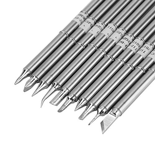 Lötkolben, Sauerstofffreie Kupferlötkolbenspitzen der T12-Serie, Temperaturbereich: 200 ℃ ~ 480 ℃ Max. Leistung: 75 W, für FX-951-Lötstationen(Packung mit 10) von Ejoyous