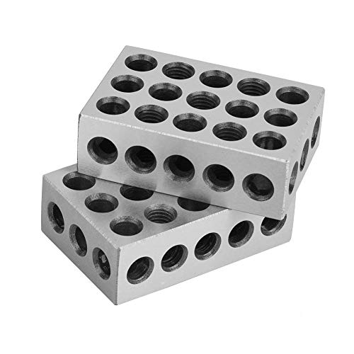 Parallelblöcke Set 2 stücke, 1-2-3 Block Metrisch Parallel Unterlagen 23 Löcher Machinist Block Präzisions Block, für Werkzeugmaschine Matched Spannblöcke Drehwerkzeuge 25x50x75m von Ejoyous