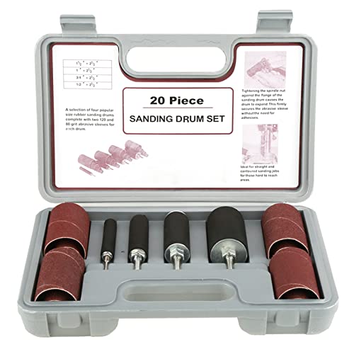 Schleifwalzen Set, 20 Stück Schleifhülse Satz Schleiftrommel Bohrmaschine Kit Spindelschleifer Schleifzylinder für Dremel Elektrowerkzeuge Mini Drehwerkzeug Zubehör von Ejoyous