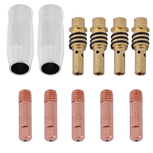 Schweiß Zubehör Set 11-teilig Düsen Tipps Halter Verschleißteile Set MIG Teile passend für 15AK Torch Gun, Schweißer Verbrauchsmaterial Zubehör für Metallarbeiter Schweiß Zubehör Set 11-teilig Düsen Tipps Halter Verschleißteile Set MIG Teile passend für 15AK Torch Gun, Schweißer Verbrauchsmaterial Zubehör für Metallarbeiter von Ejoyous