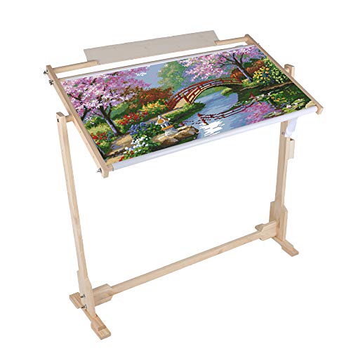 Ejoyous Kreuzstichrahmen, 360° verstellbarer Stickerei-Holzständer, stabiler dicker gehärteter Holzrahmen, Kreuzstich-Gestell für Kreuzstich-Nadelarbeiten, 80 x 52 x 79 cm, Rechteckig, Holz von Ejoyous