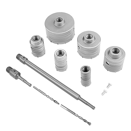 TCT Beton Bohrkronen Set, Kernbohrer Bohrkrone Hohlbohrkrone mit Verlängerungsstange Beton Bohrer Set mit SDS Adapter, für Elektriker Bohren auf Fliesen und Glas 35 mm 40 mm 50 mm 65 mm 82 mm 110 mm TCT Beton Bohrkronen Set, Kernbohrer Bohrkrone Hohlbohrkrone mit Verlängerungsstange Beton Bohrer Set mit SDS Adapter, für Elektriker Bohren auf Fliesen und Glas 35 mm 40 mm 50 mm 65 mm 82 mm 110 mm von Ejoyous
