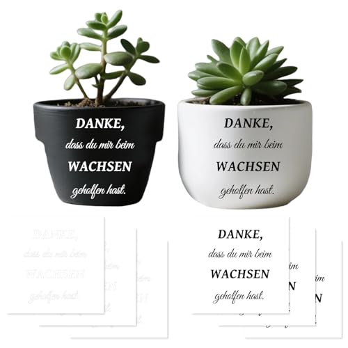 Ekukeon 6 Stück Aufkleber Danke DASS du Mir beim Wachsen Geholfen Hast, Danke Wachsen Blumentöpfe,Danke Aufkleber,Erzieher Abschiedsgeschenk, Lehrer Geschenk,Kindergarten Dankeschön Geschenk von Ekukeon