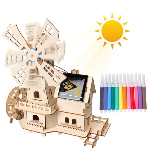 Solarbetriebenes 3D Holzpuzzle,DIY Montage holzbausatz mit Windmühle,Modellbausatz,Kreatives Modellbauprojekt,Wissenschaftliches Lernspiel für Jungen und Mädchen Alter 8-12 Solarbetriebenes 3D Holzpuzzle,DIY Montage holzbausatz mit Windmühle,Modellbausatz,Kreatives Modellbauprojekt,Wissenschaftliches Lernspiel für Jungen und Mädchen Alter 8-12 von Ekukeon