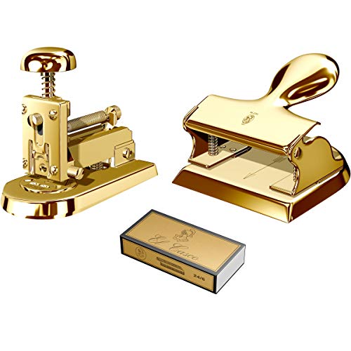 EL CASCO Geschenk-Set 7 L Gold 23 Karat - Bestehend aus Tischhefter M-5, Locher M-200 und passenden Heftklammern EL CASCO Geschenk-Set 7 L Gold 23 Karat - Bestehend aus Tischhefter M-5, Locher M-200 und passenden Heftklammern von El Casco