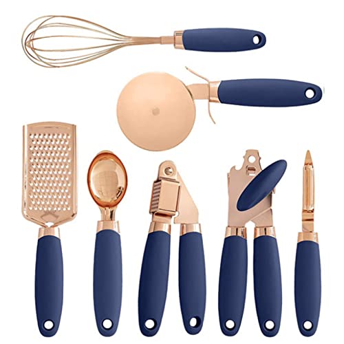 Eladcncmc 7-teiliges Küchenhelfer-Set, beschichteter Edelstahl, Schäler, Knoblauchpresse, Käsereibe, Schneebesen Eladcncmc 7-teiliges Küchenhelfer-Set, beschichteter Edelstahl, Schäler, Knoblauchpresse, Käsereibe, Schneebesen von Eladcncmc
