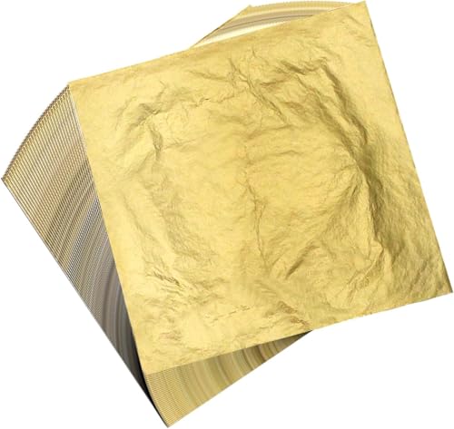 100 Blatt Blattgold zum Basteln – 14x14 cm Imitation Goldfolie selbstklebend für Textured Art, Strukturpaste Leinwand, Deko & Kunstprojekte – Ideal für Verzierungen 100 Blatt Blattgold zum Basteln – 14x14 cm Imitation Goldfolie selbstklebend für Textured Art, Strukturpaste Leinwand, Deko & Kunstprojekte – Ideal für Verzierungen von Elalove