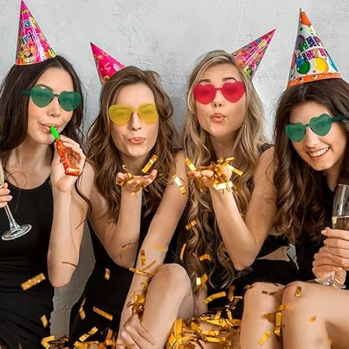 Elalove 10 Stück Herz Sonnenbrille Set, Bunte Herzbrillen ohne Rahmen, Partybrillen für Damen und Herren, Sonnenbrille Herzform für Festival, Hochzeit Deko, Sommer Gadgets & Party Zubehör Elalove 10 Stück Herz Sonnenbrille Set, Bunte Herzbrillen ohne Rahmen, Partybrillen für Damen und Herren, Sonnenbrille Herzform für Festival, Hochzeit Deko, Sommer Gadgets & Party Zubehör von Elalove