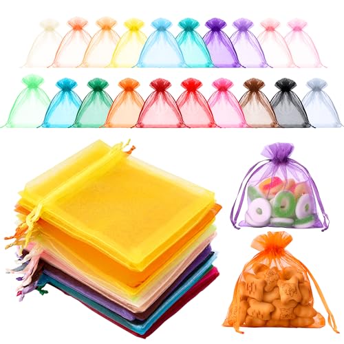 Elalove 40 Stück Organzasäckchen, 10 × 12 cm Bunte Organza Beutel mit Kordelzug, Schmuckbeutel für Süßigkeiten, Schmuck, Hochzeiten, Geschenke Elalove 40 Stück Organzasäckchen, 10 × 12 cm Bunte Organza Beutel mit Kordelzug, Schmuckbeutel für Süßigkeiten, Schmuck, Hochzeiten, Geschenke von Elalove