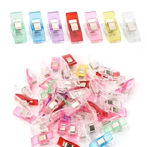 Elalove 50 Stück Nähklammern Stoffklammern, Bunte Kunststoff Klammern für Nähen, Quilten und Handarbeiten, Stoffreste fixieren, Nähmaschinen Zubehör, 2.7×1cm, Anzahl Elalove 50 Stück Nähklammern Stoffklammern, Bunte Kunststoff Klammern für Nähen, Quilten und Handarbeiten, Stoffreste fixieren, Nähmaschinen Zubehör, 2.7×1cm, Anzahl von Elalove