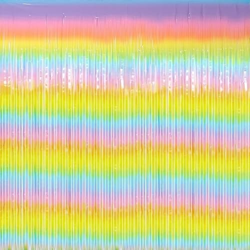 Elalove astell-Regenbogen Lametta-Vorhänge (2er-Set) – Selbstklebende Partydeko für Karneval, Geburtstag & Hochzeit von Elalove