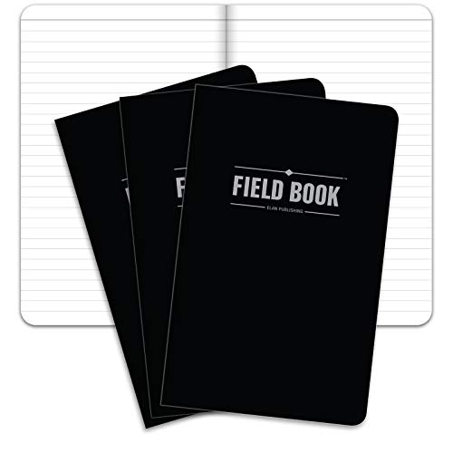 Elan Publishing Company The Indestructible, Waterproof, Tearproof, Weather-Feld-Notizbuch, 12,7 x 20,3 cm, Schwarz, liniert, 3 Stück von Elan Publishing Company