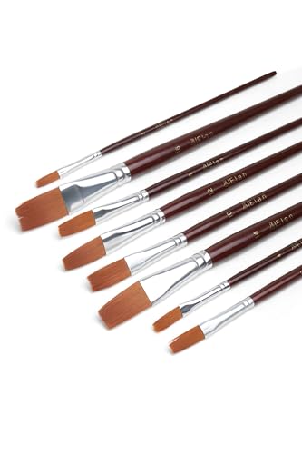 Elan Flach Pinselset mit kurzem Griff, 8X Flache Pinsel für Acrylfarben, Borstenpinsel, Künstlerpinsel Set, Acryl Pinselset, Malpinsel Acryl, Pinsel Acrylfarben, Flat Paintbrush Set Elan Flach Pinselset mit kurzem Griff, 8X Flache Pinsel für Acrylfarben, Borstenpinsel, Künstlerpinsel Set, Acryl Pinselset, Malpinsel Acryl, Pinsel Acrylfarben, Flat Paintbrush Set von Elan
