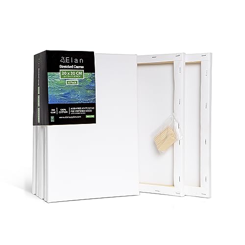 Elan Keilrahmen Leinwand 20x30 6er Set, 100% Baumwolle Leinwand zum Bemalen Klein, Leinwand Set Klein, Leinwände für Acrylfarben, Keilrahmen Klein 20x30, Keilrahmen Set, Leinwand Malen, Leinwand Acryl Elan Keilrahmen Leinwand 20x30 6er Set, 100% Baumwolle Leinwand zum Bemalen Klein, Leinwand Set Klein, Leinwände für Acrylfarben, Keilrahmen Klein 20x30, Keilrahmen Set, Leinwand Malen, Leinwand Acryl von Elan