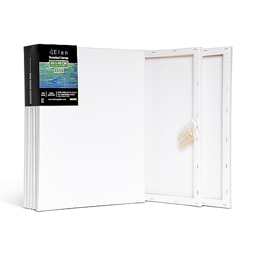 Elan Keilrahmen Leinwand 30x40, 6-PACK 100% Baumwolle Leinwände zum Malen, Keilrahmen Set, Bilderrahmen zum Bemalen, Leinwand mit Rahmen, Keilrahmen Klein, Leinwand zum Bemalen Klein, Leinwand Acryl von Elan