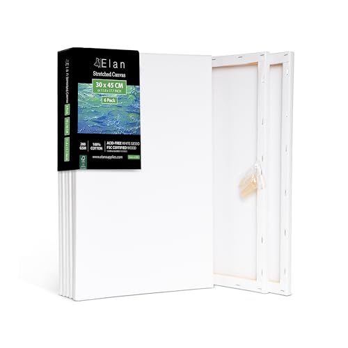 Elan Keilrahmen Leinwand 30x45 6er Set, 100% Baumwolle Leinwand zum Bemalen Klein, Leinwand Set Klein, Leinwände für Acrylfarben, Keilrahmen Klein 30x45, Leinwand Malen, Acryl Leinwand A3 zum Bemalen Elan Keilrahmen Leinwand 30x45 6er Set, 100% Baumwolle Leinwand zum Bemalen Klein, Leinwand Set Klein, Leinwände für Acrylfarben, Keilrahmen Klein 30x45, Leinwand Malen, Acryl Leinwand A3 zum Bemalen von Elan