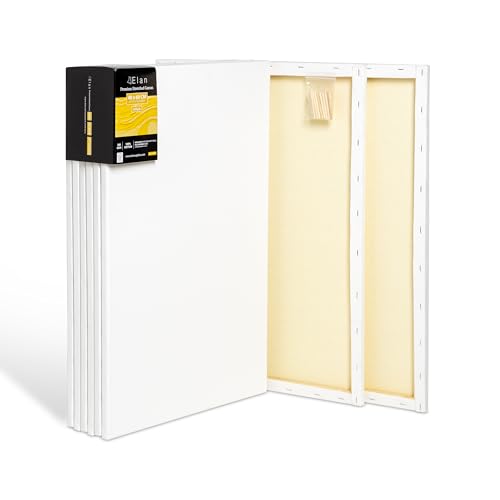 Elan Keilrahmen Leinwand 40x60 380g 6er Set, Premium-Qualität 380 G/M² 100% Baumwolle Leinwand zum Bemalen, Leinwände für Ölfarben Elan Keilrahmen Leinwand 40x60 380g 6er Set, Premium-Qualität 380 G/M² 100% Baumwolle Leinwand zum Bemalen, Leinwände für Ölfarben von Elan