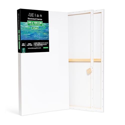 Elan Keilrahmen Leinwand 50x100 4er Set, 100% Baumwolle Leinwand zum Bemalen 50x100, Leinwände für Acrylfarben, Keilrahmen 50x100, Leinwand Malen Set, 50x100 Leinwand Acryl, Canvas 50x100 Elan Keilrahmen Leinwand 50x100 4er Set, 100% Baumwolle Leinwand zum Bemalen 50x100, Leinwände für Acrylfarben, Keilrahmen 50x100, Leinwand Malen Set, 50x100 Leinwand Acryl, Canvas 50x100 von Elan