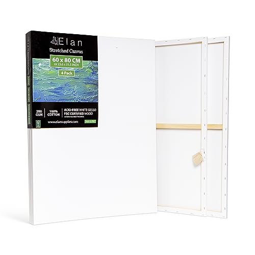 Elan Keilrahmen Leinwand 60x80 4er Set, 100% Baumwolle Leinwand zum Bemalen Groß, Leinwand Set Groß, Leinwände für Acrylfarben, Keilrahmen Groß 60x80, Keilrahmen Set, Leinwand Malen, Leinwand Acryl Elan Keilrahmen Leinwand 60x80 4er Set, 100% Baumwolle Leinwand zum Bemalen Groß, Leinwand Set Groß, Leinwände für Acrylfarben, Keilrahmen Groß 60x80, Keilrahmen Set, Leinwand Malen, Leinwand Acryl von Elan