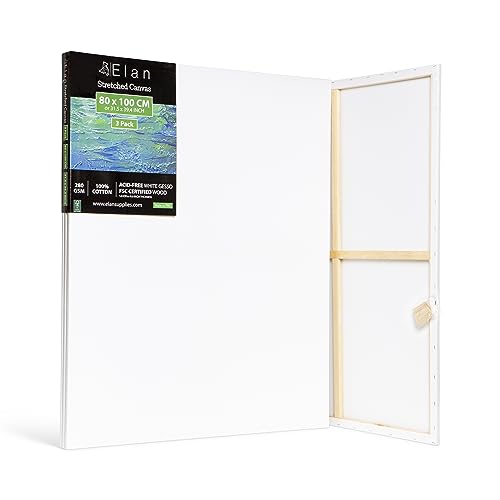Elan Keilrahmen Leinwand 80x100 3er Set, 100% Baumwolle Leinwand zum Bemalen Groß, Leinwand Set Groß, Leinwände für Acrylfarben, Keilrahmen Groß 80x100, Keilrahmen Set, Leinwand Malen, Leinwand Acryl Elan Keilrahmen Leinwand 80x100 3er Set, 100% Baumwolle Leinwand zum Bemalen Groß, Leinwand Set Groß, Leinwände für Acrylfarben, Keilrahmen Groß 80x100, Keilrahmen Set, Leinwand Malen, Leinwand Acryl von Elan