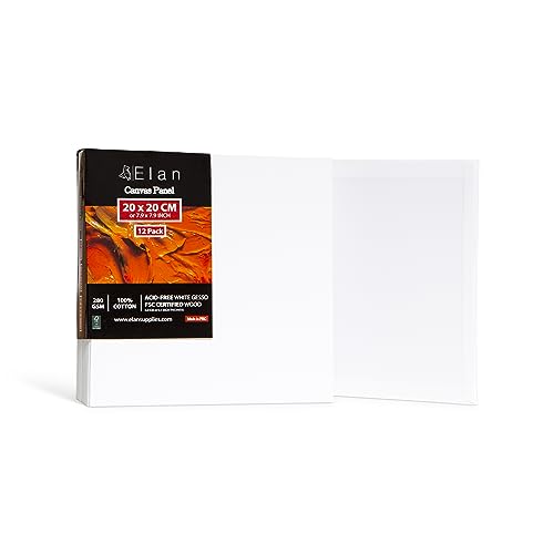 Elan Malkarton 20x20 12er Set, 100% Baumwolle Leinwand Dünn 3mm, Malpappe 20x20, Leinwand zum Bemalen 20x20, Malkarton für Acrylfarben, Leinwände für Acrylfarben, Leinwand 20x20, Painting Canvas 20x20 Elan Malkarton 20x20 12er Set, 100% Baumwolle Leinwand Dünn 3mm, Malpappe 20x20, Leinwand zum Bemalen 20x20, Malkarton für Acrylfarben, Leinwände für Acrylfarben, Leinwand 20x20, Painting Canvas 20x20 von Elan