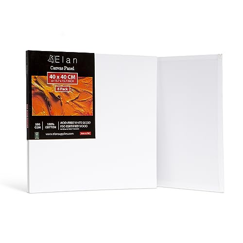 Elan Malkarton 40x40 6er Set, 100% Baumwolle Leinwand Dünn 3mm, Malpappe 40x40, Leinwand zum Bemalen 40x40, Malkarton für Acrylfarben, Leinwände für Acrylfarben, Leinwand 40x40, Painting Canvas 40x40 Elan Malkarton 40x40 6er Set, 100% Baumwolle Leinwand Dünn 3mm, Malpappe 40x40, Leinwand zum Bemalen 40x40, Malkarton für Acrylfarben, Leinwände für Acrylfarben, Leinwand 40x40, Painting Canvas 40x40 von Elan