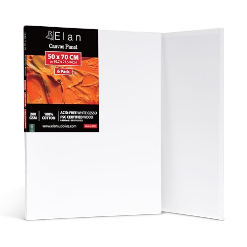 Elan Malkarton 50x70 6er Set, 100% Baumwolle Leinwand Dünn 3mm, Malpappe 50x70, Leinwand zum Bemalen 50x70, Malkarton für Acrylfarben, Leinwände für Acrylfarben, Leinwand 50x70, Painting Canvas 50x70 Elan Malkarton 50x70 6er Set, 100% Baumwolle Leinwand Dünn 3mm, Malpappe 50x70, Leinwand zum Bemalen 50x70, Malkarton für Acrylfarben, Leinwände für Acrylfarben, Leinwand 50x70, Painting Canvas 50x70 von Elan