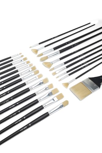 Elan Pinselset mit Langer Griff, 24x Pinsel für Ölfarben, Borstenpinsel mit synthetischem Schweinshaar, Künstlerpinsel Set, Pinsel Langstielig, Öl Pinsel Set, Malerpinsel, Varied Paintbrush Set Elan Pinselset mit Langer Griff, 24x Pinsel für Ölfarben, Borstenpinsel mit synthetischem Schweinshaar, Künstlerpinsel Set, Pinsel Langstielig, Öl Pinsel Set, Malerpinsel, Varied Paintbrush Set von Elan