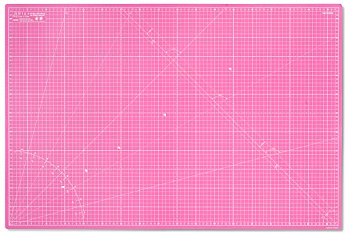 Elan Schneidematte A1 Rosa und Lila, 5-lagige Schneidematte Selbstheilend, Bastelunterlage Schnittfest, Bastelmatte, Schreibtischunterlage und Schneidematte 90 x 60 CM, Schneideunterlage A1 zum Nähen von Elan