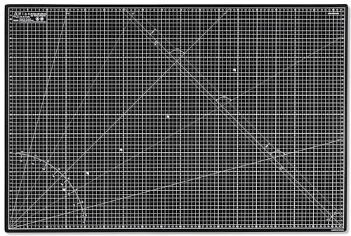 Elan Schneidematte A1 Schwarz und Taupe, 5-lagige Schneidematte Selbstheilend, Bastelunterlage Schnittfest, Bastelmatte, Schreibtischunterlage und Schneidematte 90 x 60 Schneideunterlage A1 zum Nähen von Elan