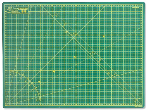 Elan Schneidematte A2 Grün, 5-lagige Schneidematte 45x60 Selbstheilend, Bastelunterlage Schnittfest A2, Cutting Mat 45x60, Schneideunterlage Basteln von Elan