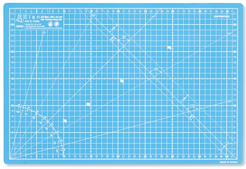 Elan Schneidematte A3 Blau, 5-lagige Schneidematte Selbstheilend, Bastelunterlage Schnittfest, Bastelmatte, Schreibtischunterlage und Schneidematte 30 x 44 Schneideunterlage A3 zum Nähen von Elan