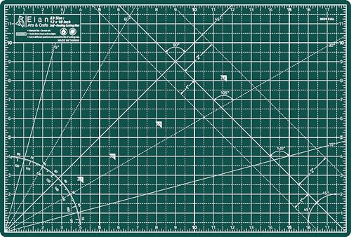 Elan Schneidematte A3 Grün, 5-lagige Schneidematte 12x18 Selbstheilend, Bastelunterlage Schnittfest A3, Cutting Mat 12x18, Schneideunterlage Basteln von Elan