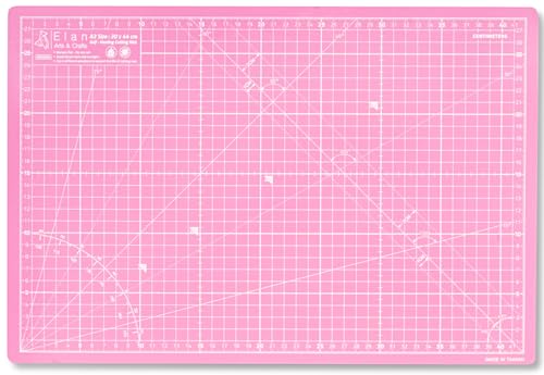 Elan Schneidematte A3 Rosa und Lila, 5-lagige Schneidematte Selbstheilend, Bastelunterlage Schnittfest, Bastelmatte, Schreibtischunterlage und Schneidematte 44 x 30 CM, Schneideunterlage A3 zum Nähen von Elan