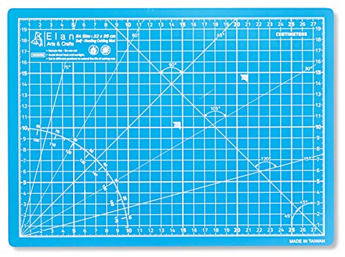 Elan Schneidematte A4 Blau, 5-lagige Schneidematte Selbstheilend, Bastelunterlage Schnittfest, Bastelmatte, Schreibtischunterlage und Schneidematte 30 x 22 Schneideunterlage A4 zum Nähen von Elan