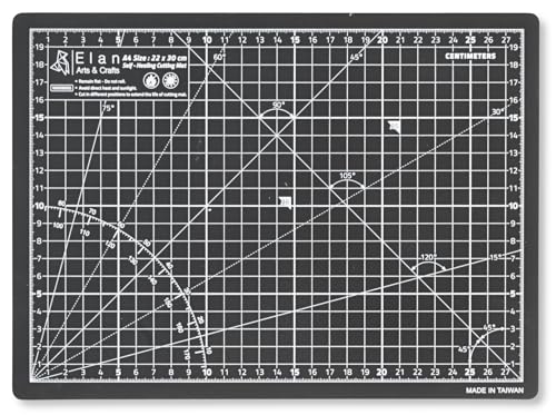 Elan Schneidematte A4 Schwarz und Taupe, 5-lagige Schneidematte Selbstheilend, Bastelunterlage Schnittfest, Bastelmatte, Schreibtischunterlage und Schneidematte 30 x 22 Schneideunterlage A4 zum Nähen von Elan