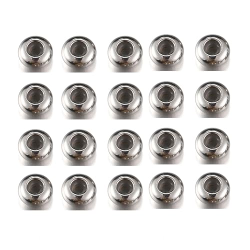 20 Stück 8 mm Stopperperlen mit Einsatz aus Gummi, verstellbare runde Abstandshalter für DIY-Schmuckherstellung von Elandy