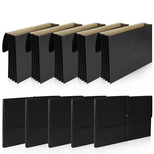 ElasignShopo Akkordeon-Aktenmappe mit Klappe und Kordelverschluss, 17,8 cm Erweiterung, Akkordeon-Ordner, Briefgröße, Schwarz, 10 Stück ElasignShopo Akkordeon-Aktenmappe mit Klappe und Kordelverschluss, 17,8 cm Erweiterung, Akkordeon-Ordner, Briefgröße, Schwarz, 10 Stück von ElasignShopo