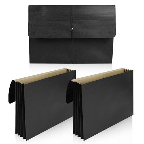 ElasignShopo Akkordeon-Aktenmappe mit Klappe und Kordelverschluss, 17,8 cm Erweiterung, Akkordeon-Ordner, Briefgröße, Schwarz, 3 Stück ElasignShopo Akkordeon-Aktenmappe mit Klappe und Kordelverschluss, 17,8 cm Erweiterung, Akkordeon-Ordner, Briefgröße, Schwarz, 3 Stück von ElasignShopo