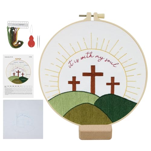 ElasignShopo Christliches Stickset für Anfänger und Erwachsene, einfaches Stickerei-Starter-Set, christliches Kreuzmuster, volle Stickerei-Kits, Nadelspitzen-Kits mit Anleitung (evtl. nicht in ElasignShopo Christliches Stickset für Anfänger und Erwachsene, einfaches Stickerei-Starter-Set, christliches Kreuzmuster, volle Stickerei-Kits, Nadelspitzen-Kits mit Anleitung (evtl. nicht in von ElasignShopo
