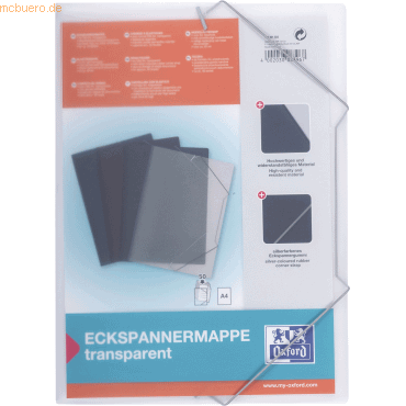 Oxford Eckspanner PP 0,5mm A4 farblos transluzent von Oxford