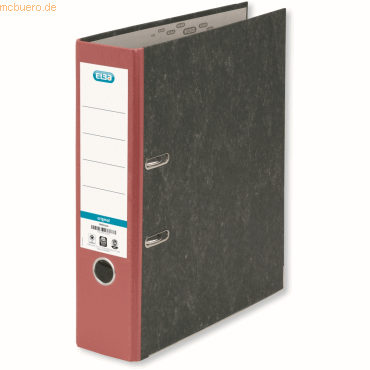 10 x Elba Ordner smart Wolkenmarmor A4 80mm rot von Elba