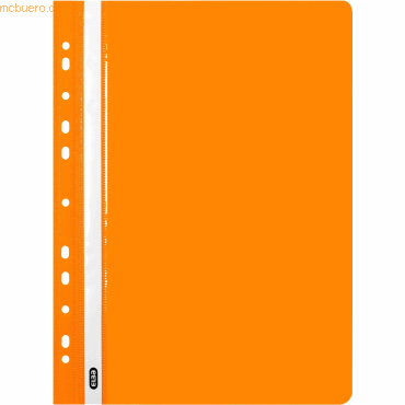 25 x Elba Schnellhefter A4 PP mit Abheftlochung orange von Elba